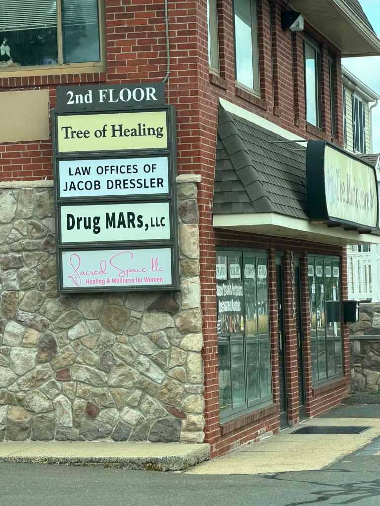 Exterior and Jacob Dressler office sign at the Rocky Hill location